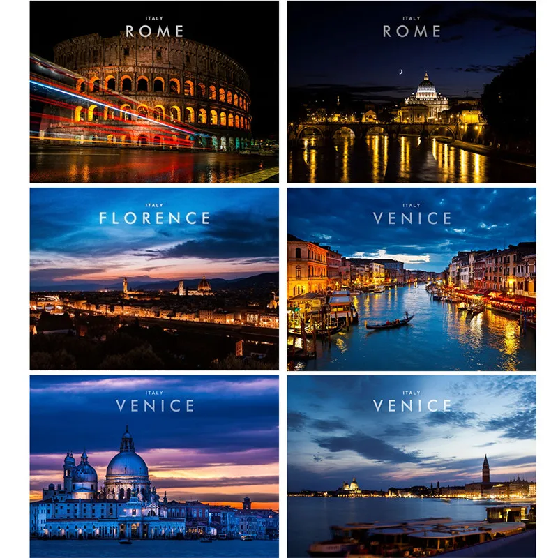 

Итальянский Венеция Рим Флоренция ночь вид путешествия Печать Искусство Холст плакат для гостиной Декор домашняя Настенная картина