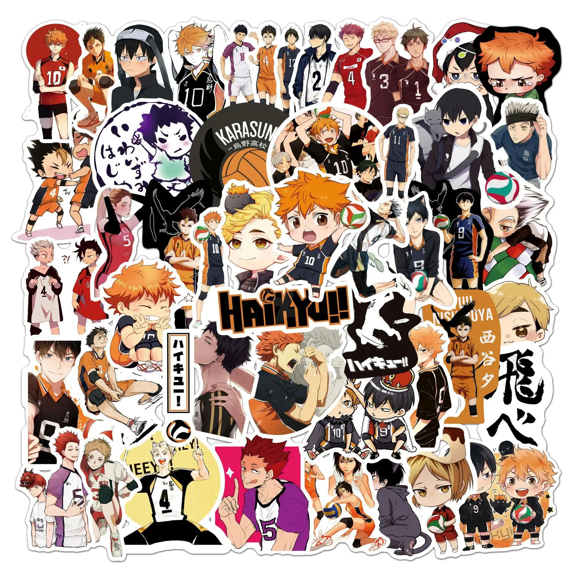 

10/30/50PCS Haikyuu!! Cartoon Stickers Cool Animation Decals Kids Toys Decoration Fridge Luggage Laptop Guitar Bike Skatebaord