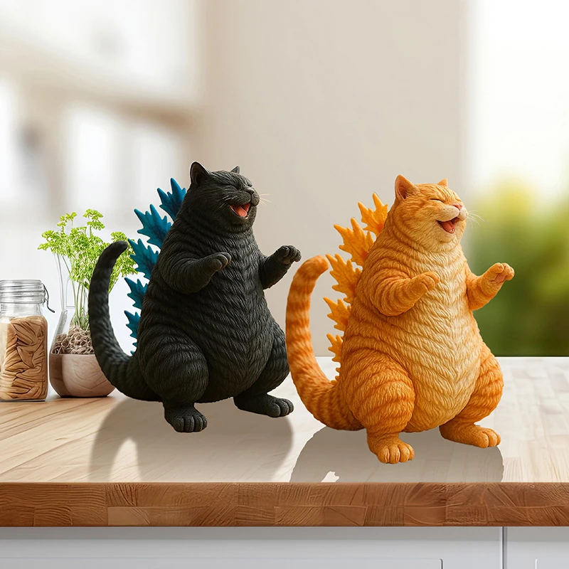 1 Stück Monster-Katzen-Figur, Roar-Design, lustiges Büro-Schreibtisch-Dekor, Heimdekoration, Geschenk für Katzenliebhaber, Neuheit, Sammlerstück, Katzenskulptur