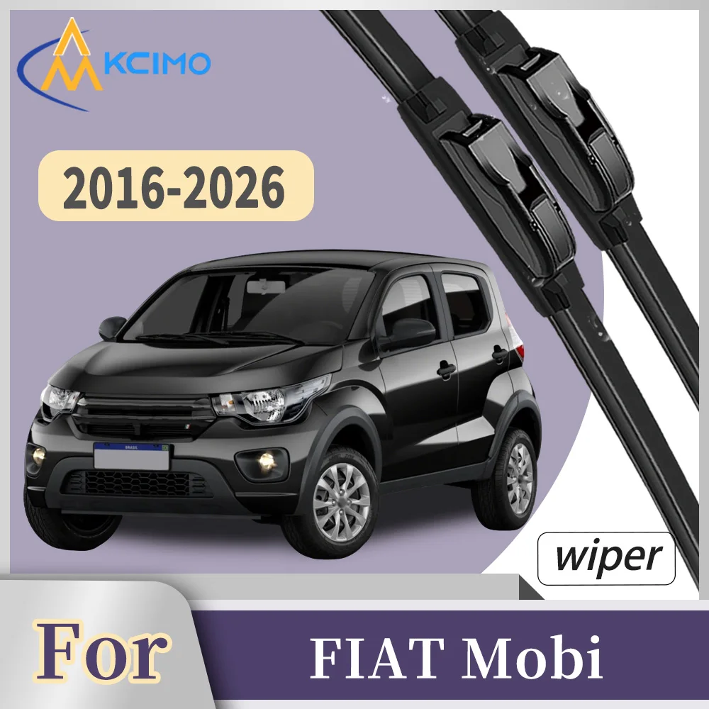 

Premium Rubber Front Windscreen Wiper Blades For FIAT Mobi hatchback 2016-2026 Smooth Wiping Waterproof Windshield Kit 2Pcs
