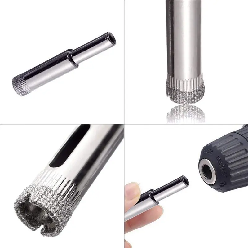 FIZP 120Pcs Diamond Drill Bit, 8Mm Diamond Coated Tip Hole Hollow Core Drill Bits Cutter For Glass Ceramics Porcelain Tile