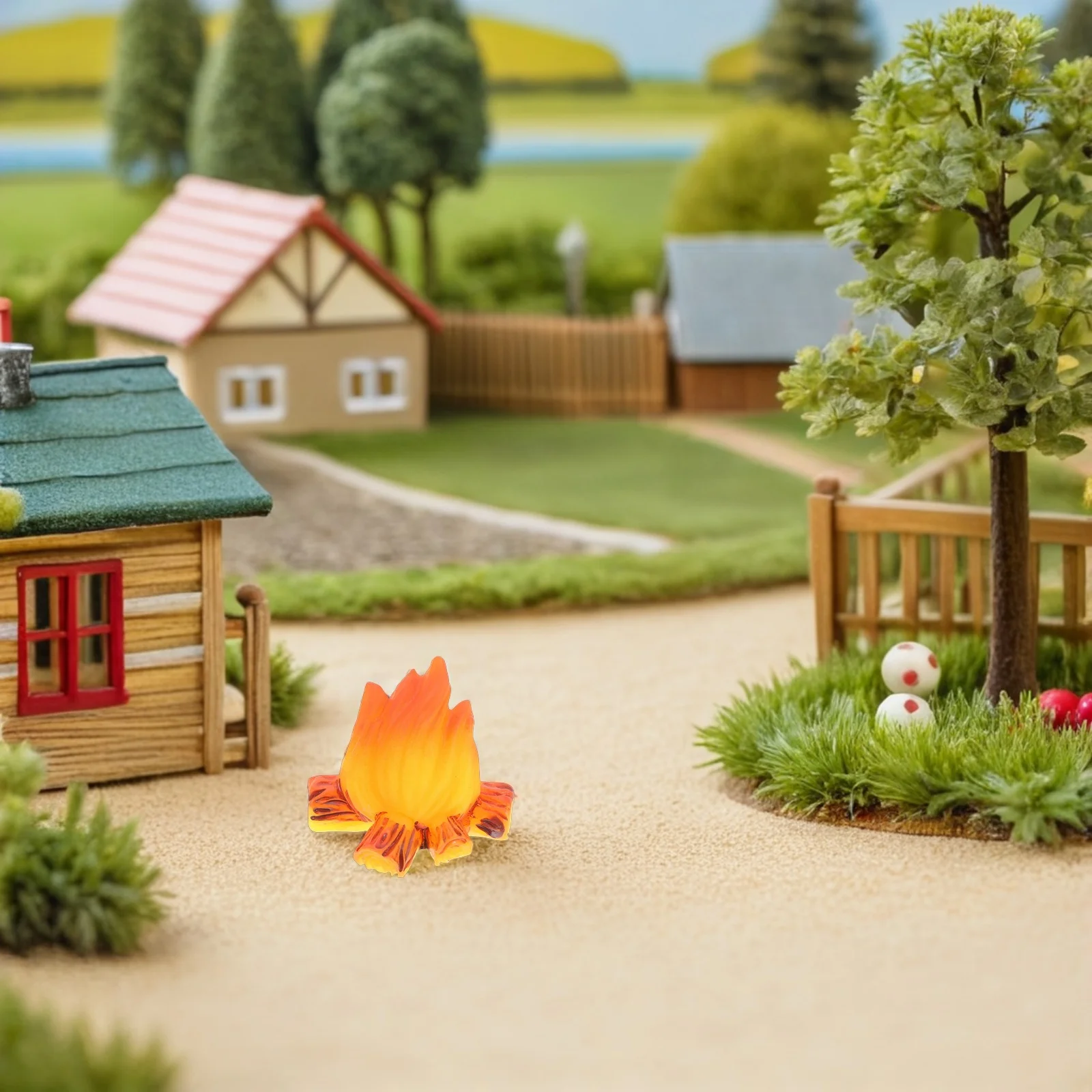 

Micro Landscape Ornament Miniature Campfire Dollhouse Pit Bonfire Model Artificial Tiny Toy Decoration Pretend