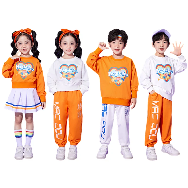 

Children Hip-hop Costume Rapper Clothes Suit Boy Girl Hiphop Streetwear Dance Outfit Teenager Kids Performance Clothes for Twins