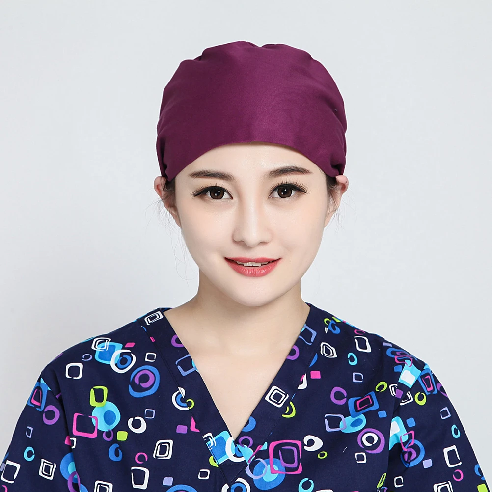 

Cotton Working Hat Adjustable Printed Cap Comfortable Durable Sweat Absorbing Hair Protection Cap for Cleaning