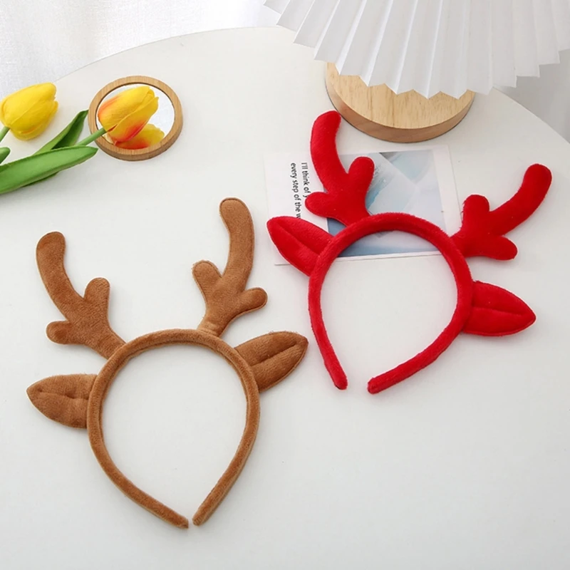 Girls Animal Deer Ears Headwear Fawn Horn Plush Hair Hoop Cartoon Accessories Drop Shipping