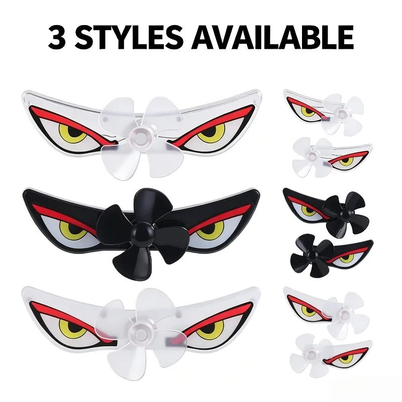 Wind‑Powered Luminous Devil Eye Car Ornament Single Double Eyes LED Light Ornament Sticker For Car Windshield Motorbike  Decor