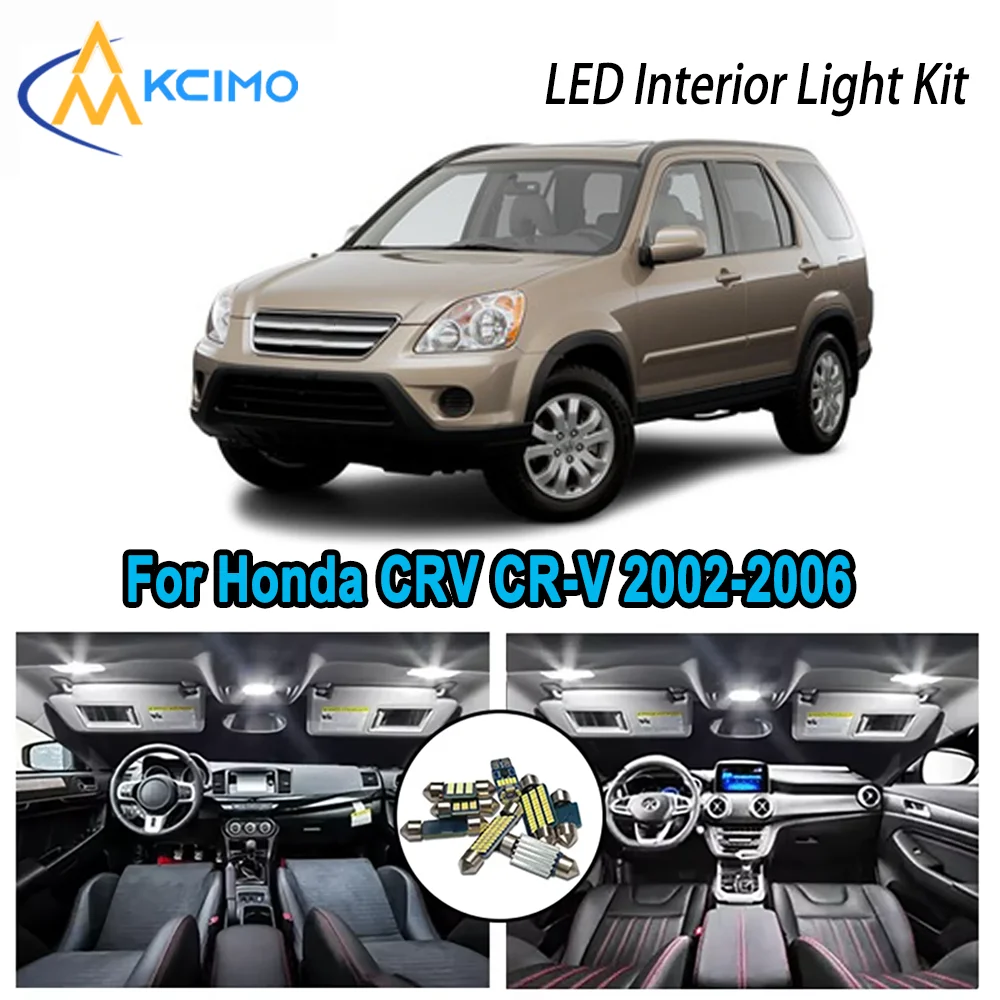 

High-Quality LED Interior Kit for Honda CRV CR-V 2002-2006 2003 2004 2005 Premium Error-Free Dome Map Trunk Automotive Lamps