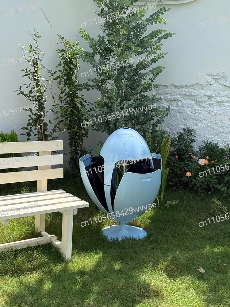 

Egg-shaped Designer Niche Kitchen Living Room Rotating Classification Storage Bucket Ornament