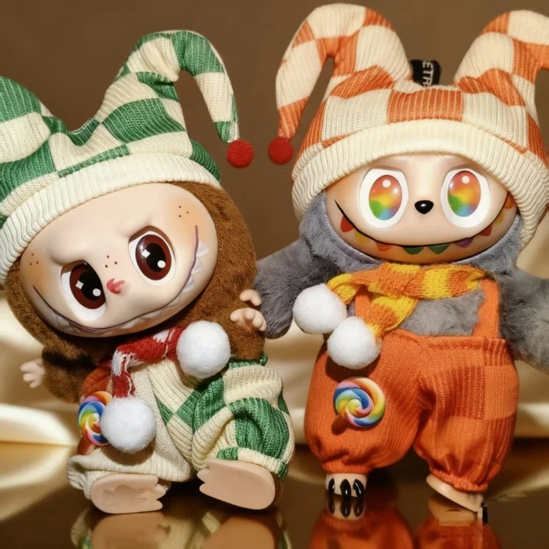 Suitable For 15cm Doll 17cm Labubu First Second And Third Generation Labubu Clown Series Doll Clothes Only Clothes No Dolls