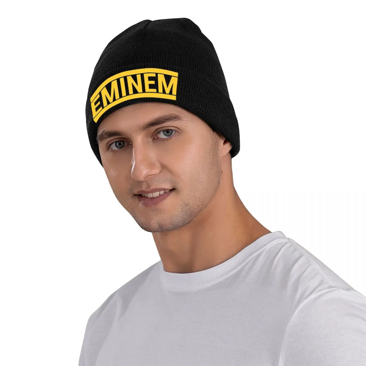 Eminem Rapper Letter Print Bonnet Hats Skullies Beanies Adult Unisex Y2K Head Wrap Beanie Hats Autumn Winter Outdoor Design Caps