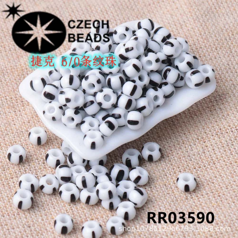 Czech imported Baoshi, Osha 4mm striped beads 6/0 solid color glass watermelon beads handmade bracelet DIY bead scattered beads