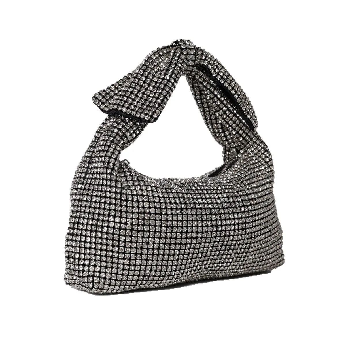 Fashion Women's Handbag Bow Tote Bag Rhinestone Wrist Dinner Bag Luxury Evening Purse For Women Crystal-Embellished Party Clutch