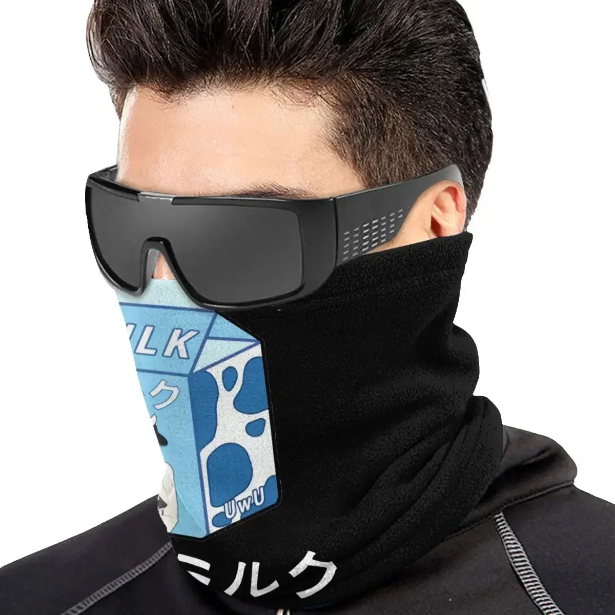 Uwu Milk Anime Hentai vaca chica Moo leche cartón microfibra cuello polaina Bandana bufanda más cálida ciclismo alta calidad