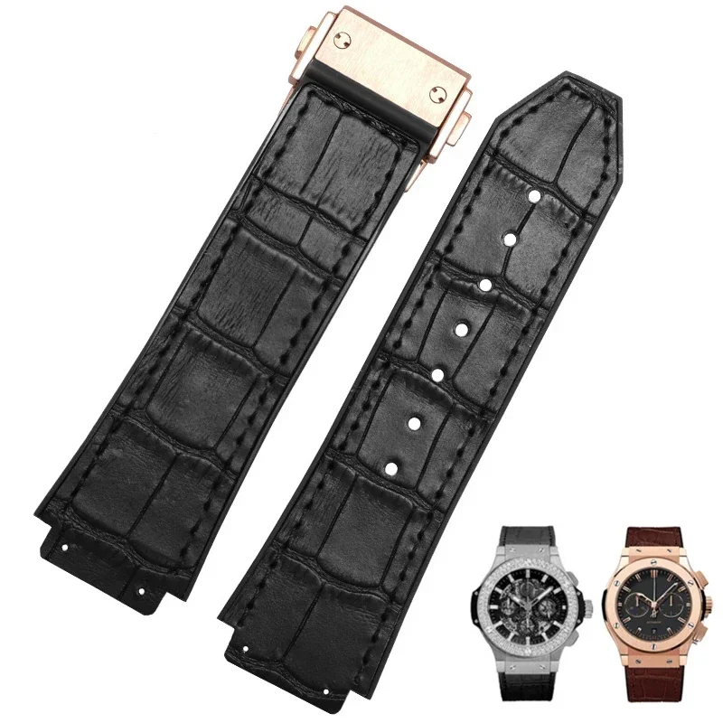

Резиновый мужской ремешок для часов HUBLOT/Hublot Big Bang Fusion из воловьей кожи, мягкий удобный силиконовый ремешок для часов 26x19 м