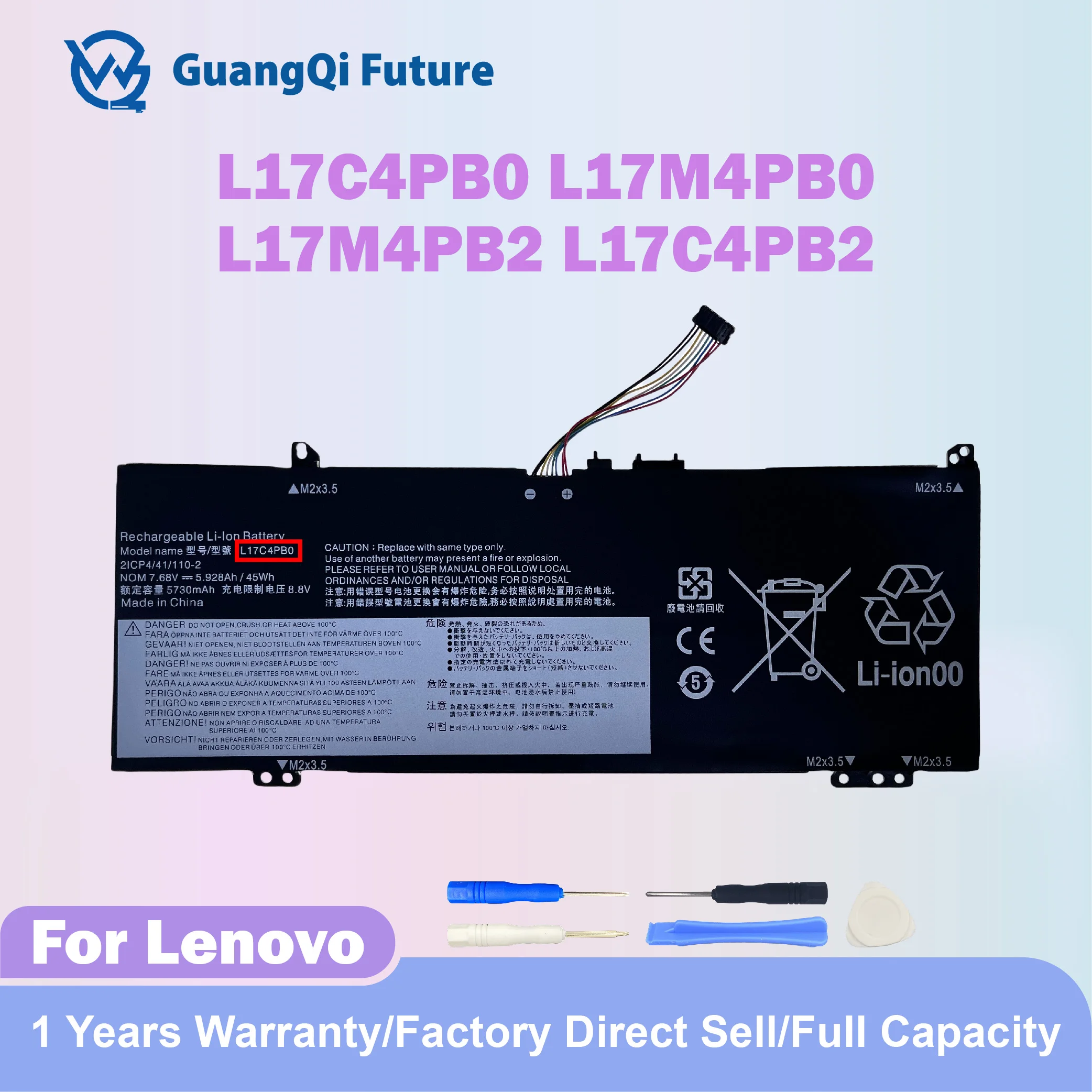 L17C4PB0 Laptop Battery For Lenovo Xiaoxin Air 14ARR 14IKBR 15ARR 15IKBR Ideapad 530s-14IKB 15IKB Yoga 530 Flex 6 L17M4PB0 L17C4