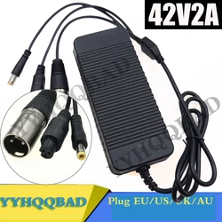 42V 2A Battery Charger 3in1 DC5521mm*XLRM*3 prong M12 Connector for 36v li-ion battery pack