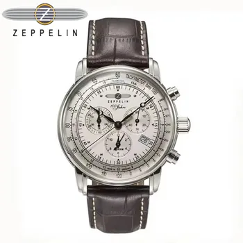 Orologi da uomo casual da uomo d'affari di lusso Zeppelin dirigibile con cinturino in pelle da uomo