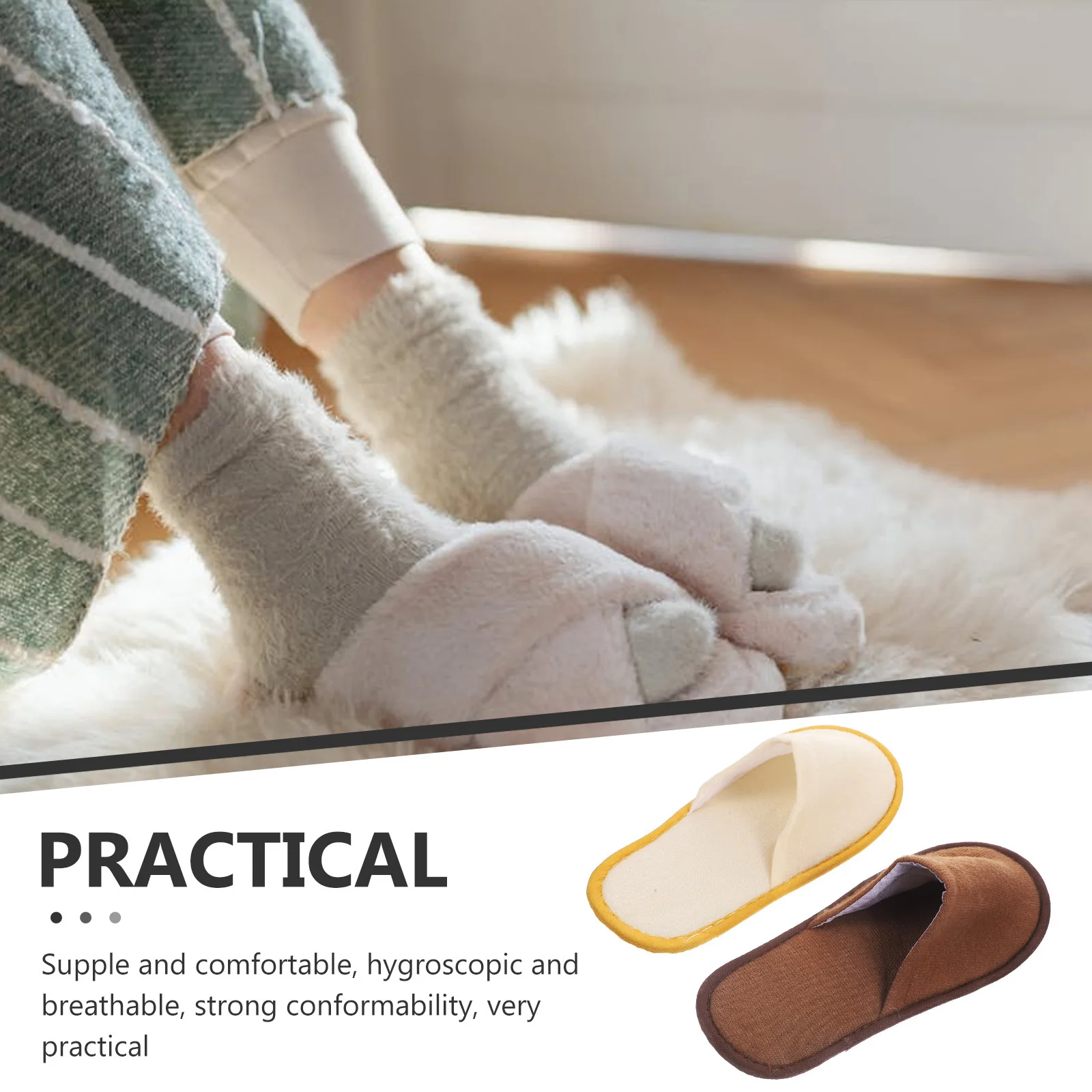 شباشب أطفال من الصوف المرجاني يمكن التخلص منها مريحة للفندق والمنتجعات الصحية والسفر ضيف أحذية داخلية ناعمة قابلة للتنفس وغير قابلة للخدش #1