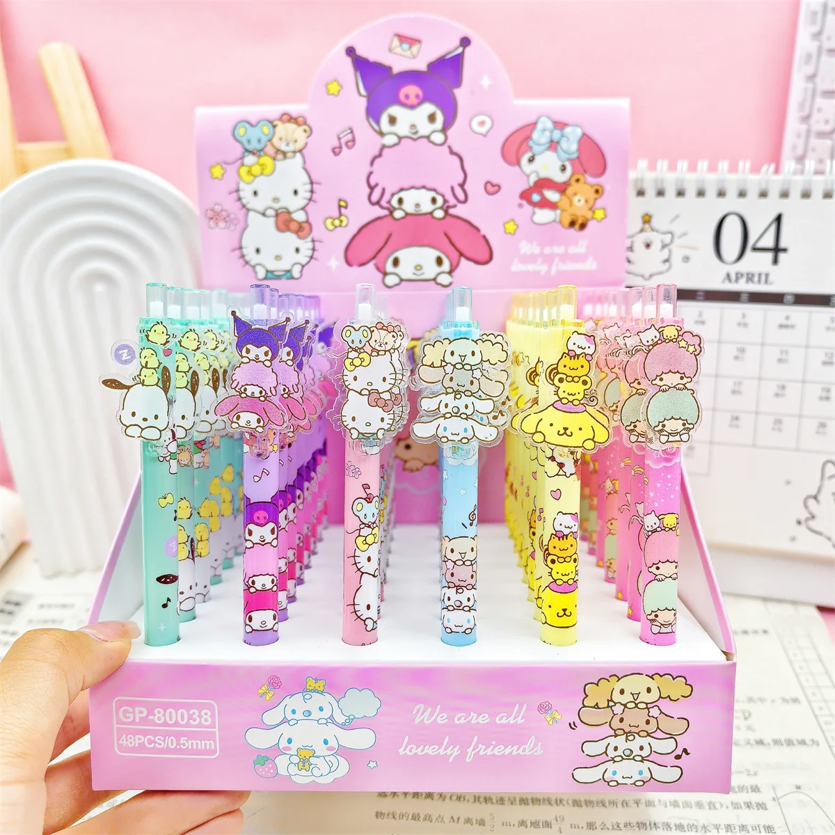 48pcs Kawaii Animal Gel Pens Cute Japanese Stationery School Supplies Study Pens Click Gel Pen Wholesale Stationery Student Item