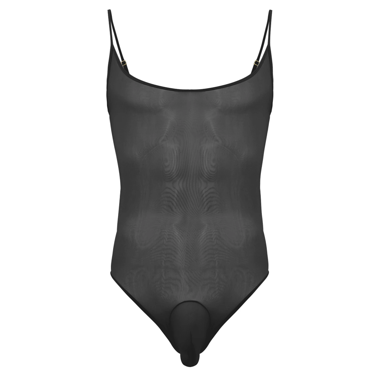 Gay masculino ultra fino sexy bodysuit bugle bolsa sling shot nightwear ursinhos ver através de lingerie loungewear pijamas roupa de dormir