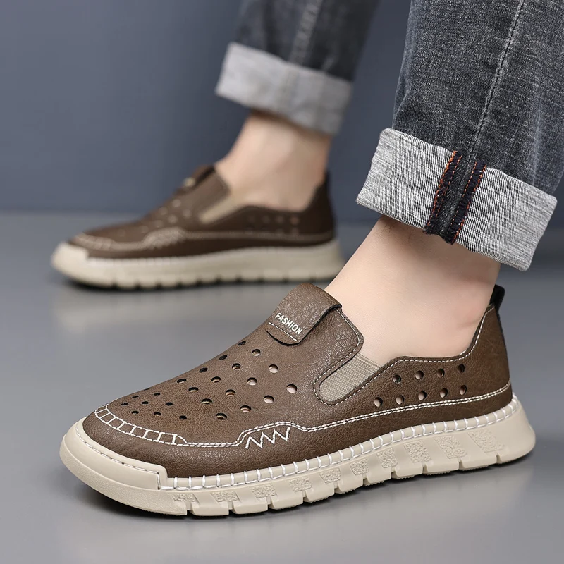 

Men's Loafers High-quality Handmade Soles Breathable Lightweight Park Walking Shoes Commuting Men's Driving Leather Shoes