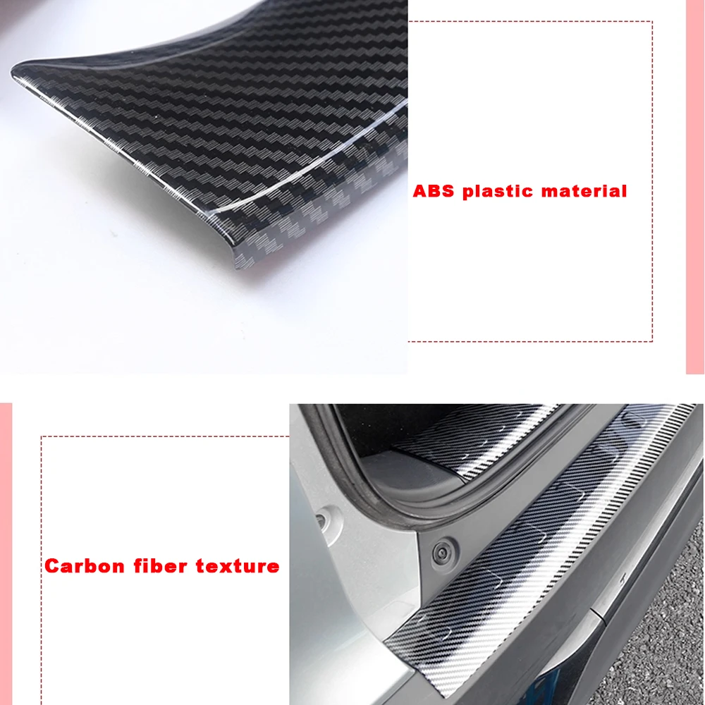 Car Trunk Door Sill for Honda HR-V HRV Vezel 2022~2025 ABS Carbon Fiber Threshold Guard Plate Trim Strips Sticker Accessories