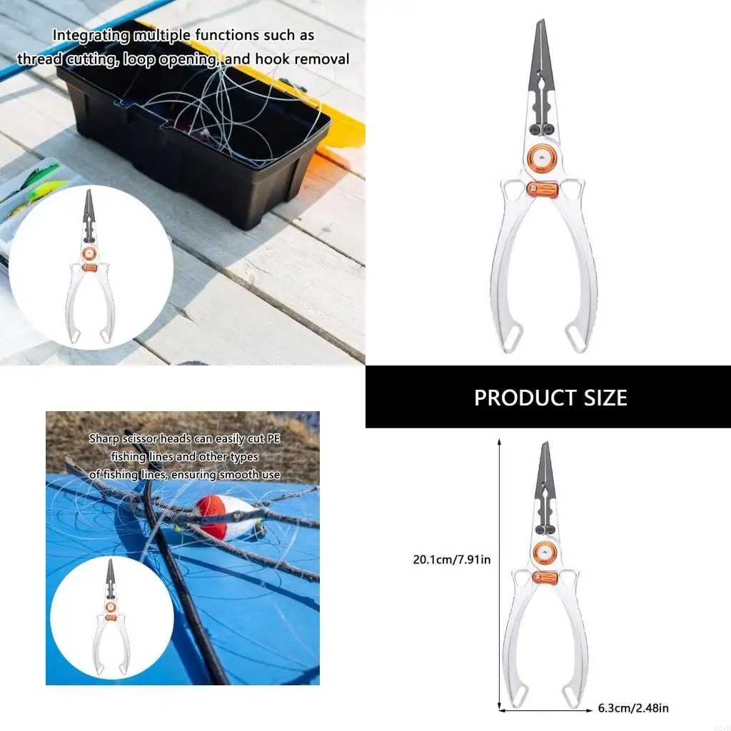 

Aluminum Alloys Fishing Plier, Fishing Line Cutter Split Rings Fishing Hook Remover Knots Tying Tool, Fly Fishing Plier