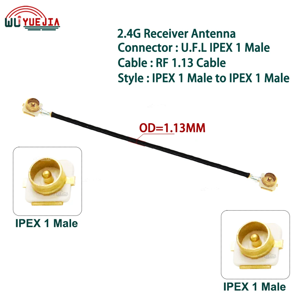 1Pcs U.F.L IPEX Cable Male Plug IPEX1 to IPEX-1 Male / Female Jack Connector RF1.13 Coaxial Jumper WIFI 3G 4G Extension Cable