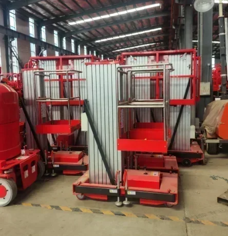 P-107 Escalera hidráulica vertical portátil de 4-24 m Aleación de aluminio 8 m 10 m 12 m 16 m Mástil Elevador eléctrico para hombre