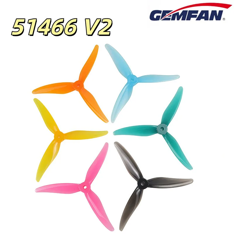 4 Stuks/2 Paar Gemfan Hurricane 51466 V2 5 Inch 3 Blade Propeller Props CW CCW Borstelloze Motor voor RC FPV Freestyle Drones DIY Onderdelen - afbeelding 2