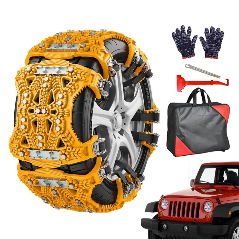 

6 Pcs Car Snow Tire Chains Mud Tyre Wheels Thick Anti-Skid Belt Truck SUV Winter OffRoad Accessories Adjustable Tire Snow Chain