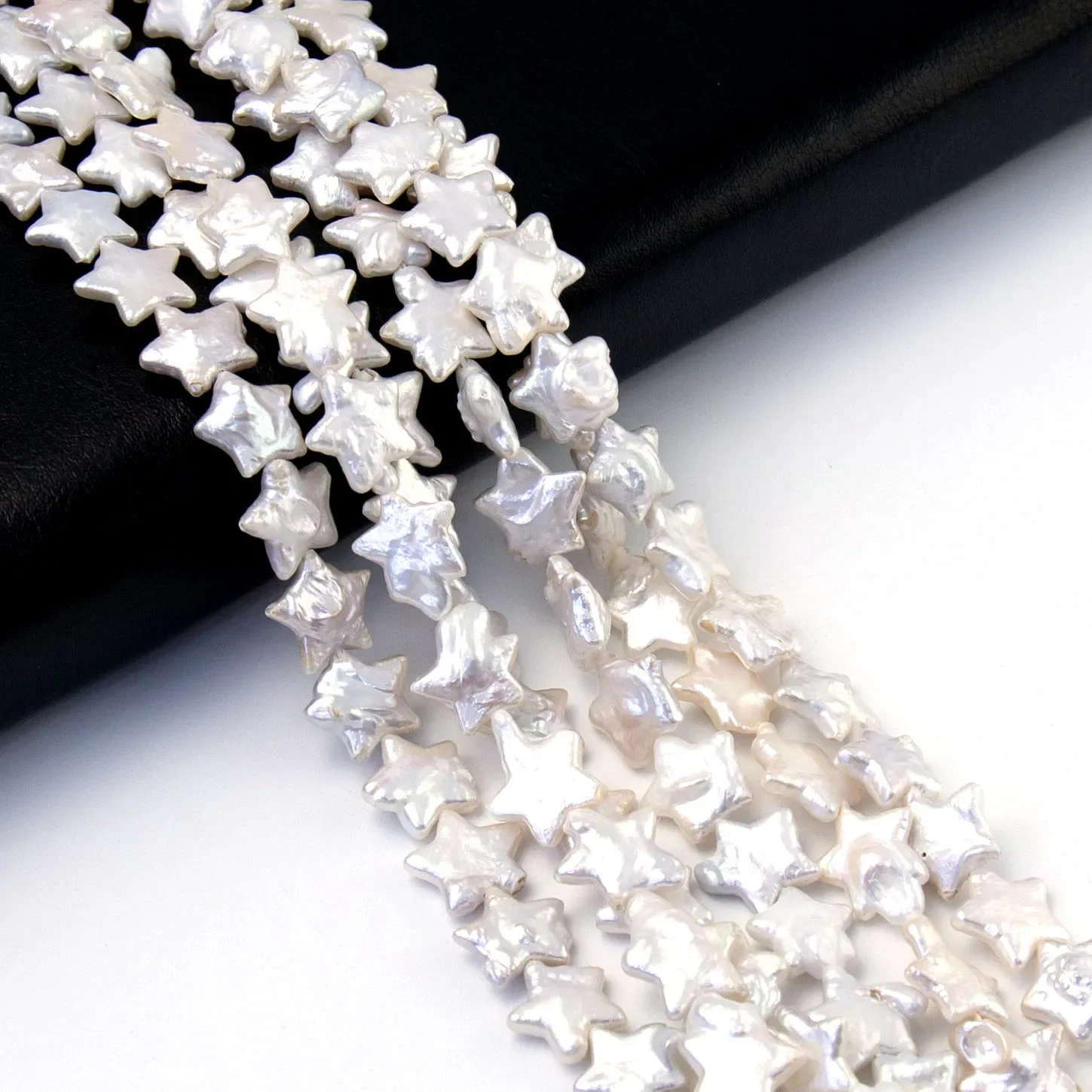 1 ستراند 11-12 مللي متر لؤلؤ المياه العذبة الطبيعية شكل نجمة فضفاض الخرز لصنع المجوهرات عقد دي اي واي سوار شكل نجمة خماسية #2