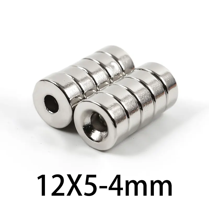 10/20/30/50/100PCS 12x5-4mm Strong Magnets 12*5mm with 4mm Hole Permanent Neodymium Magnet Disc 12*5-4 Round Countersunk Magnet