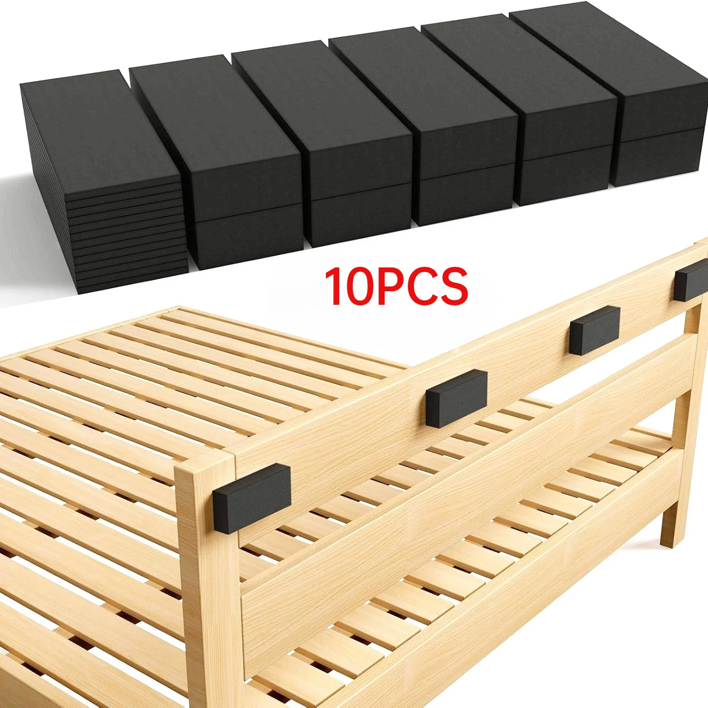 10Pcs Black EVA Foam Double Sided Adhesive Pads Furniture Anti Slip Bumper Stickers for Bed Sofa Chair Leg Protection