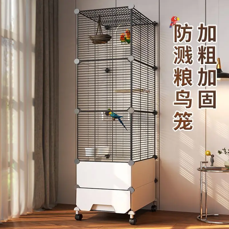 Bird cage, parrot cage, extra large household winter villa, large Xuanfeng budgie special splash-proof breeding cage