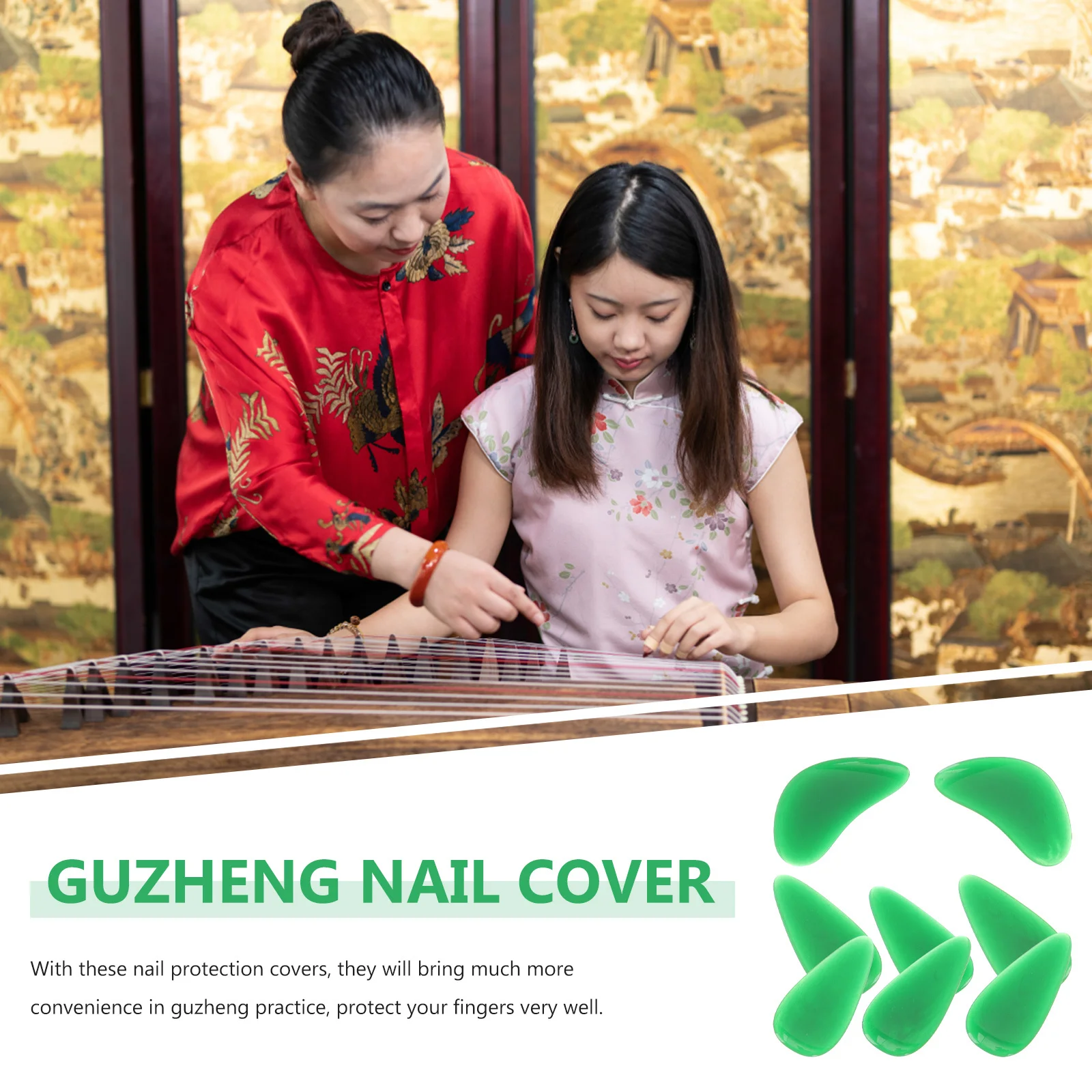 

8Pcs Guzheng Nail Covers Finger Protectors Smooth Round Design for Fingertip Comfort Guzheng Practice Tools Thumb Finger Picks