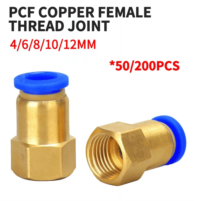 

PCF Pneumatic Fittings Quick Air Connector 4mm 6mm 8mm 10mm 12mm Push In Hose Tube Thread 1/8 1/4 3/8 1/2 BSPT Air Couplings