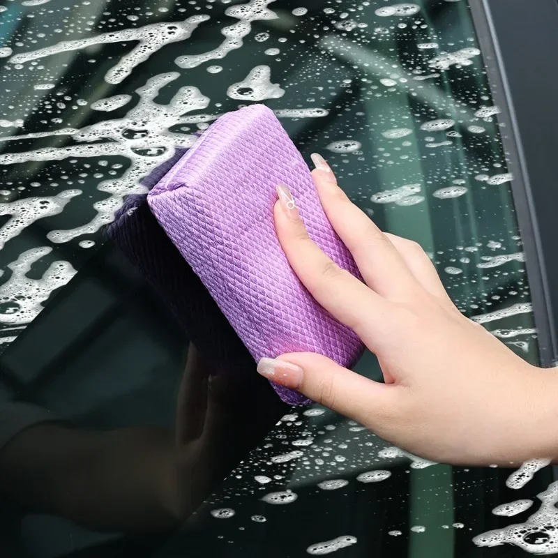 Car Waxing Sponge Pad Fish Scale Cloth Cleaning Waxing Sponge Block Interior Leather Maintenance Polishing Glazing Beauty Tools