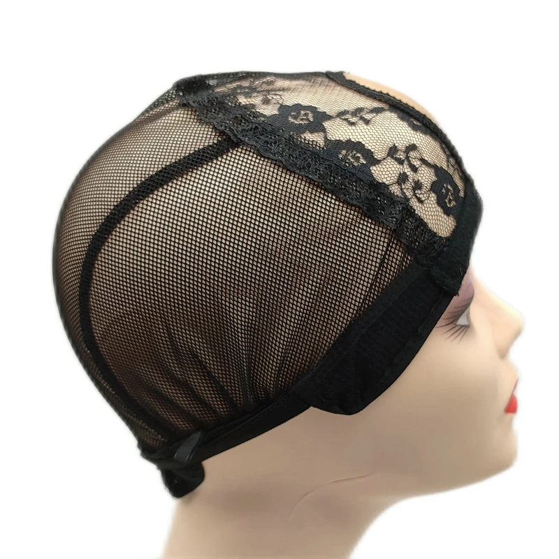 شباك شعر مستعار على شكل حرف U قابلة للتعديل لصنع الشعر المستعار ، قبعة شعر مستعار شبكية بلون أسود ، 2 × 4 بوصة ، 1