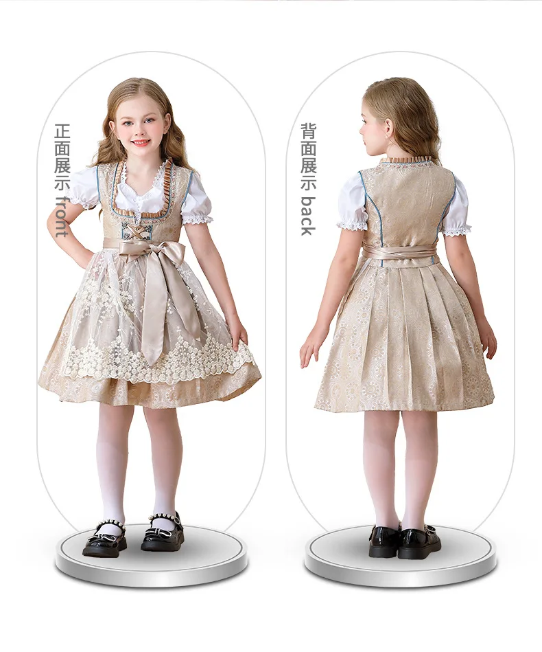 Deutsches Oktoberfest München Farm Girl Süßes Niedliches Kleid Karneval Kinderkleidung Dienstmädchen Kinderkleidung Auftrittskostüm – Detail 4