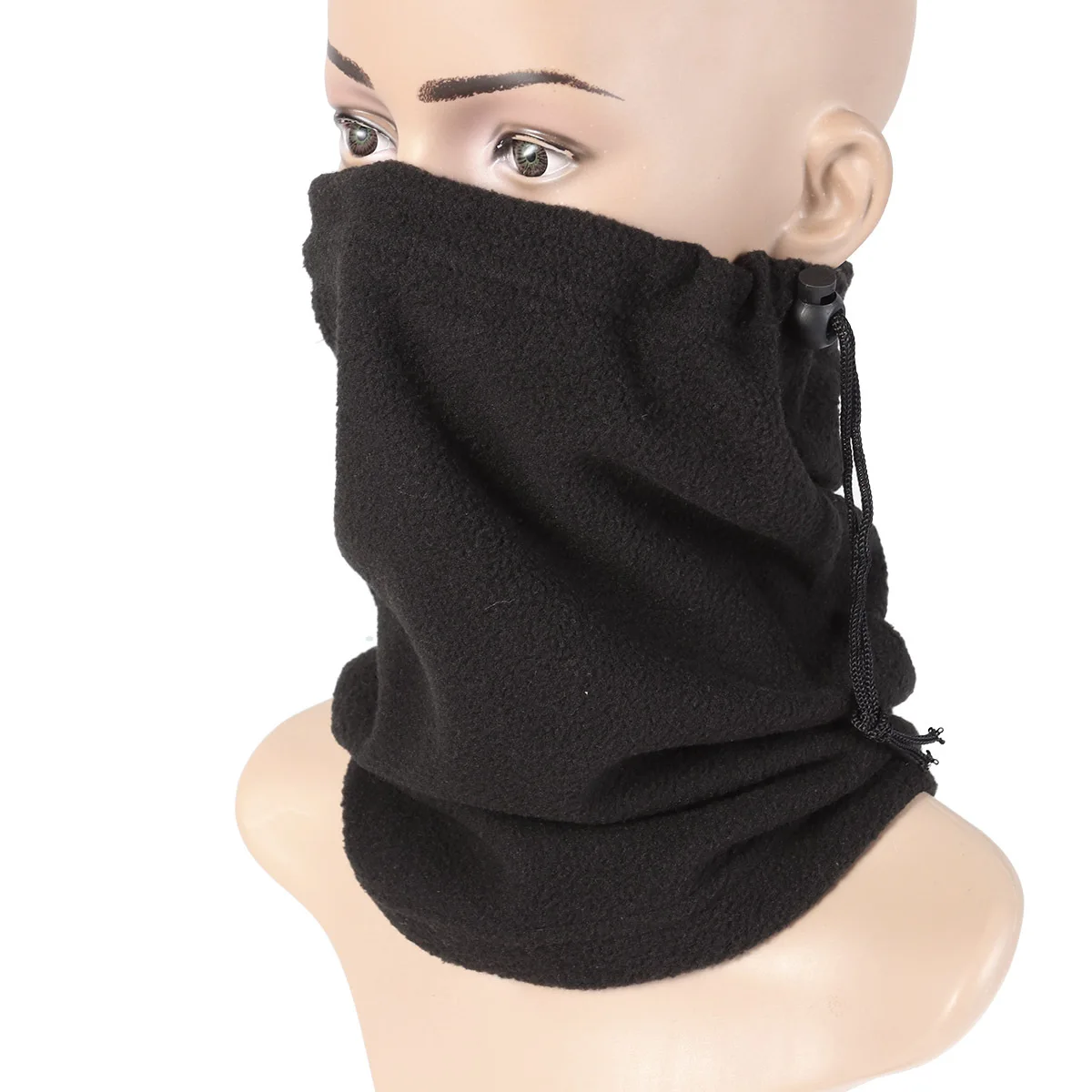 

Neck Gaiter Thick Dual-Use Tube Hat Face Mask Scarf Hood Bandana Black Warm Neck Warmer Stretchy Comfort Fleece Headband for Men