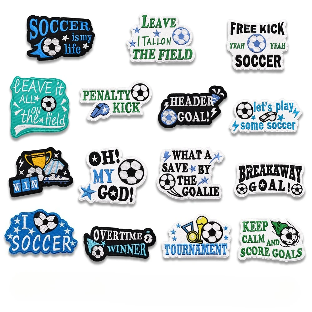 

Soccer Sport Embroidery Patch DIY T-shirt Backpack Hat Football Iron on Patches Sewing Cloth Sticker Applique Repair Accessories