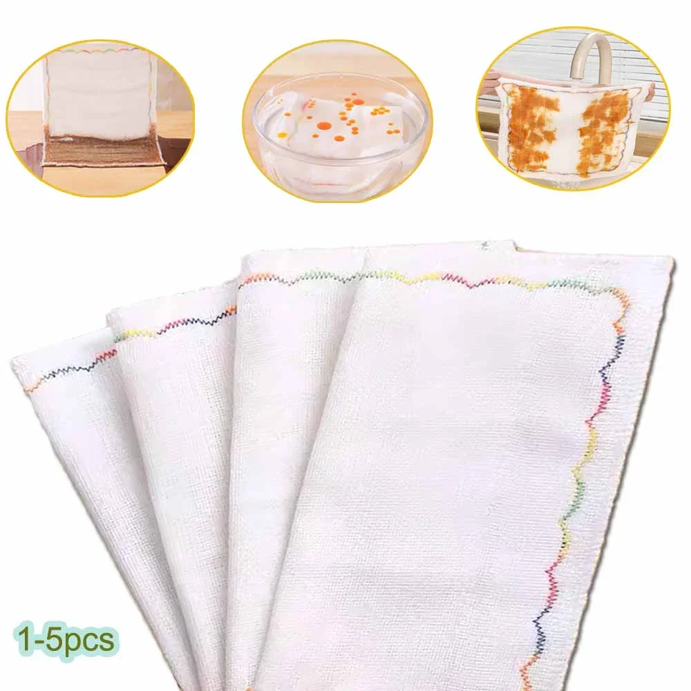 

1-5pcs Kitchen Dish Cloth High-efficiency Tableware Household Cleaning Towel Kitchen Tools Gadgets Cleaning Cloth Dishcloths