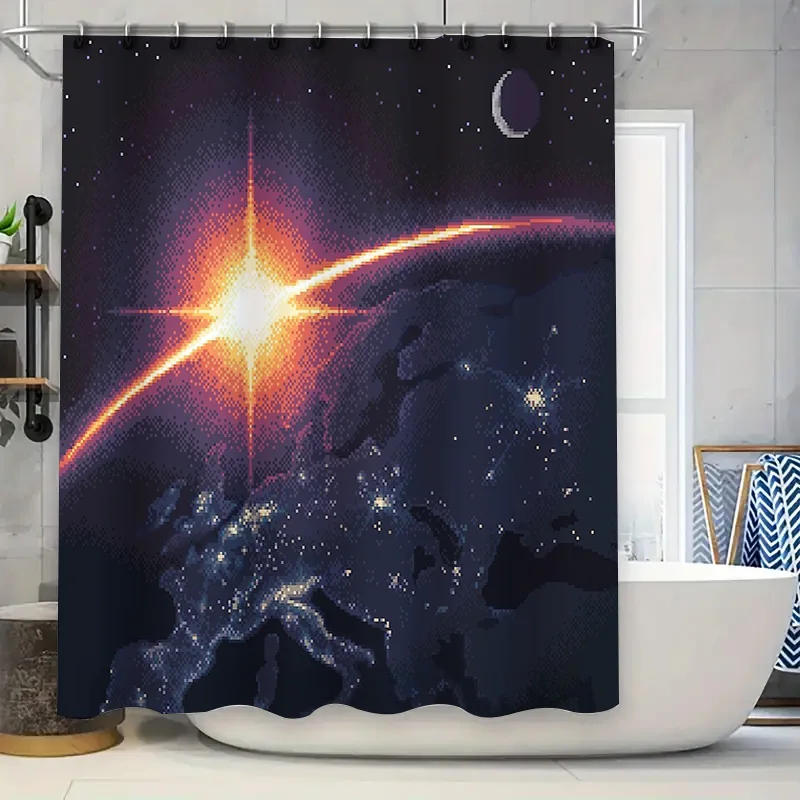 Galaxy Shower Curtain Space Universe Nebula Starry Sky Home Decor Bathroom Fabric Waterproof Wall Art