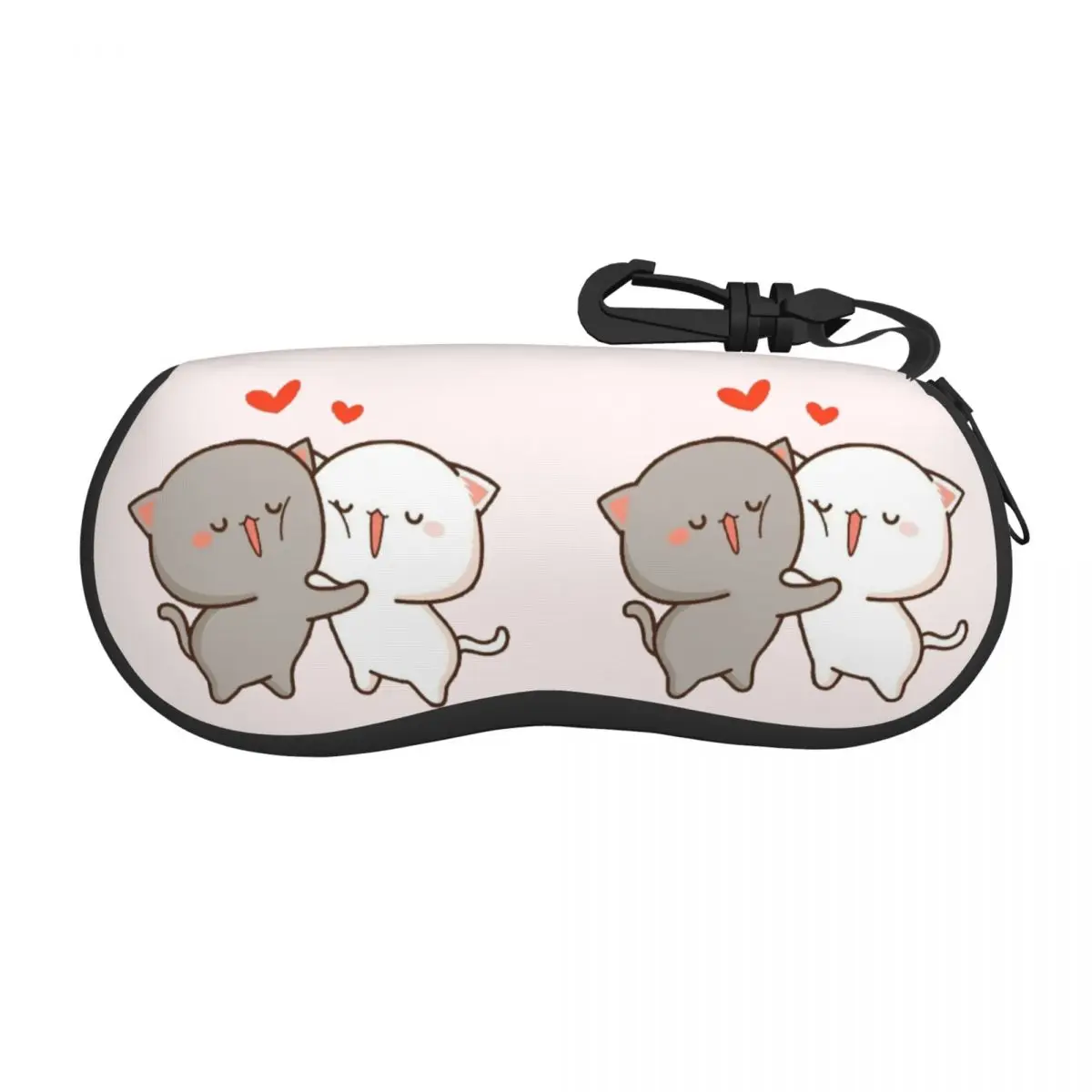 Kawaii Mochi Cat Peach And Goma Hug Shell Eyeglasses Case Women Men Cool Glasses Case Sunglasses Box Pouch