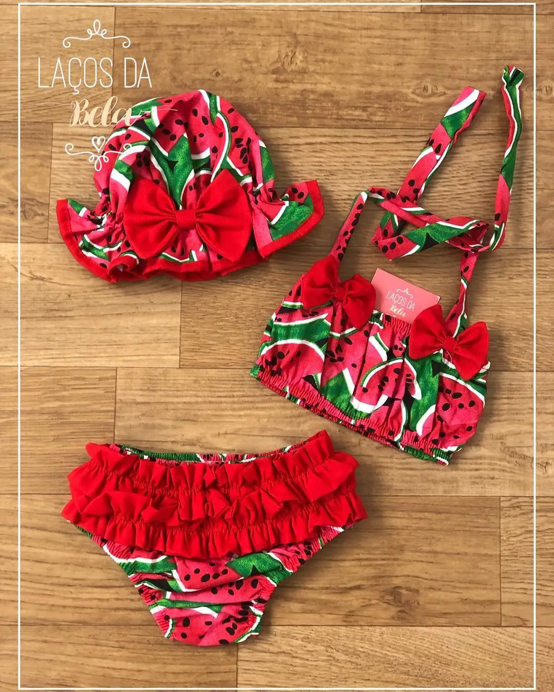 Newborn Baby Girl Two Piece Swimsuits Summer Watermelon Pineapple Printed Swimwear Beachwear Toddler Bikini Bathing Suit for