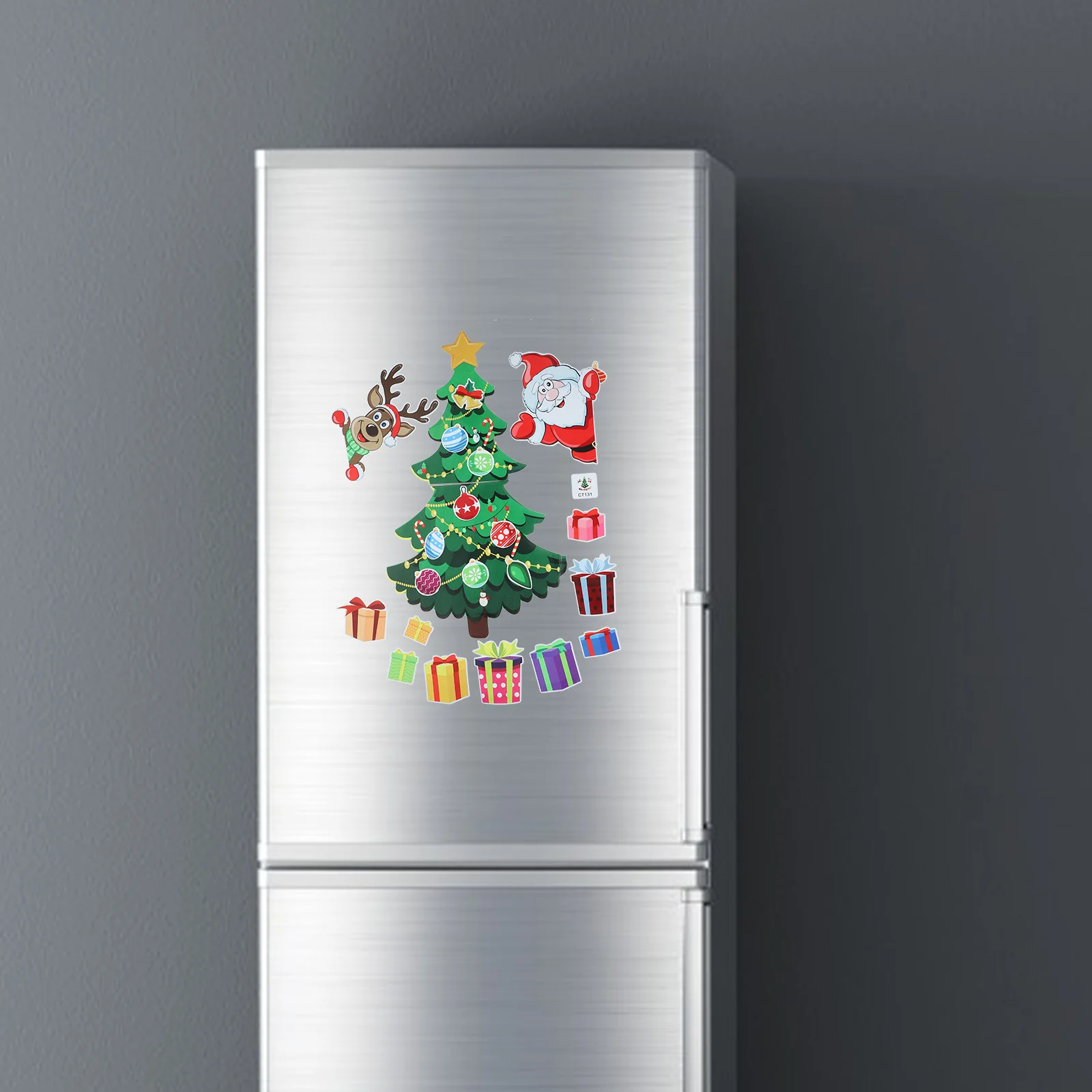 Christmas Fridge Magnets For Xmas Home Decor Freezer Sticker Decorative Refrigerator Accessories Cartoon Halloween Decorations