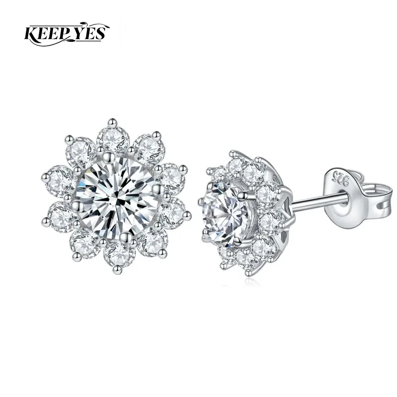 

Серьги-гвоздики KEEP YES 5.0 мм, 0.5 карата, из стерлингового серебра 925 пробы, с муассанитом в форме снежинки, для женщин, свадебные, изысканные ювелирные изделия