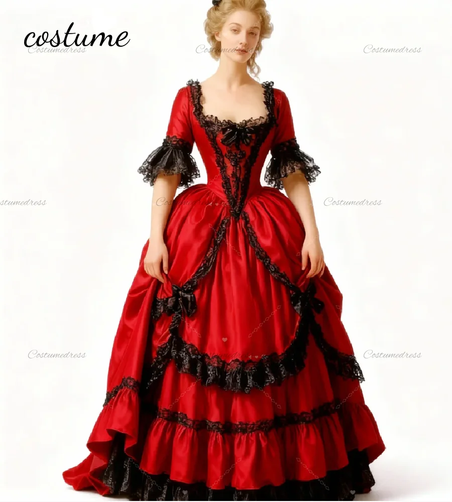 فستان سهرة عتيق من العصور الوسطى الروكوكوكو بلون الشمبانيا الأسود والدانتيل عصر النهضة ماري أنطوانيت للحفلات الراقصة 2026 حفلة رسمية أنيقة #3