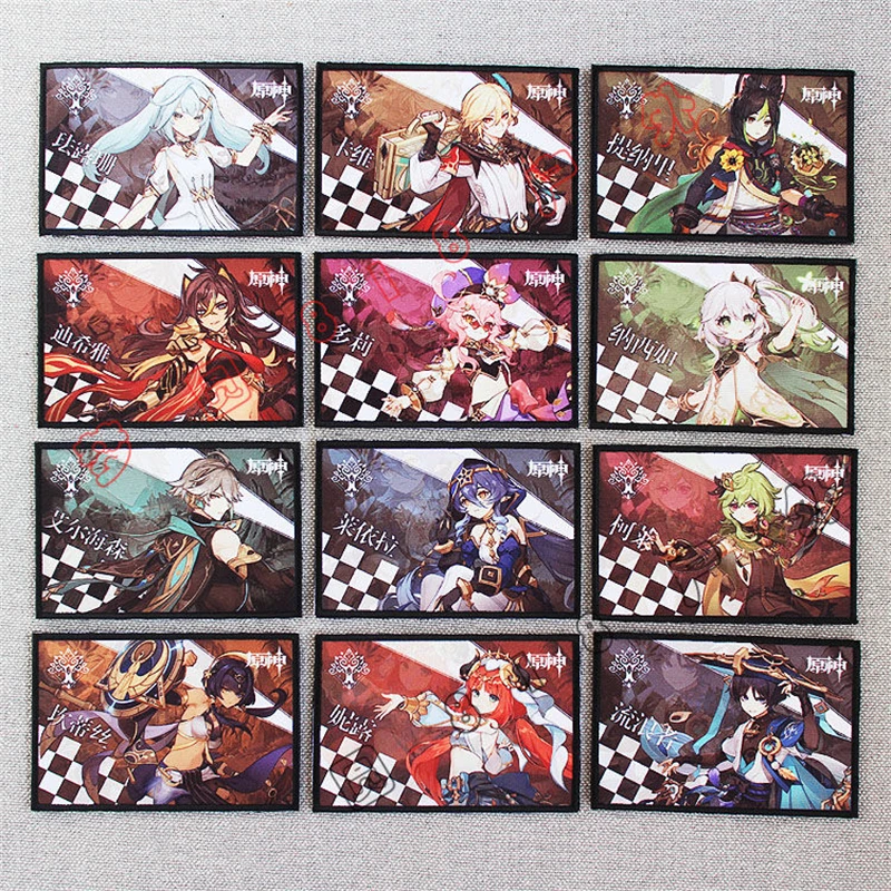 Genshin Impact Game Periféricos Figura Patch, Tighnari, Cyno, Nilou, Nahida, Andarilho, Layla, Collei, Candace Kaveh, Papel Decoração Vestuário